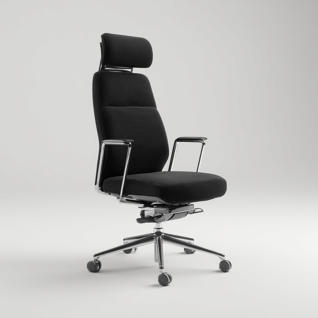 Chaise de bureau tissu 70x68x125 cm - noir - pour espace de travail - style ergonomique-Designena