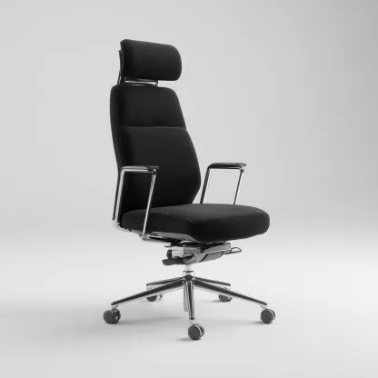 Chaise de bureau tissu 70x68x125 cm - noir - pour espace de travail - style ergonomique-Designena