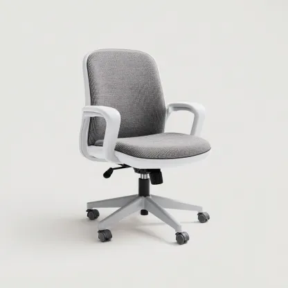 Chaise de bureau tissu 59x58x93 cm - gris - blanc - pour espace de travail - style ergonomique-Designena