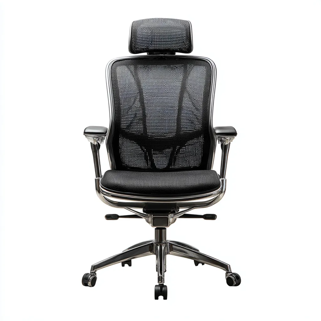 Chaise de bureau maille 68x66x123 cm - noir - pour espace de travail - style ergonomique-Designena
