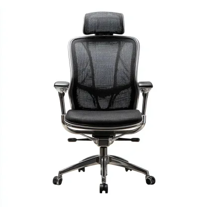 Chaise de bureau maille 68x66x123 cm - noir - pour espace de travail - style ergonomique-Designena