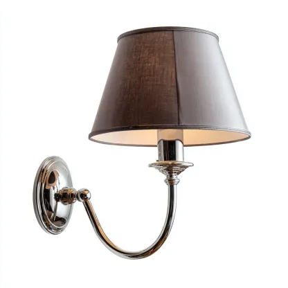 Applique murale metal - tissu 17x22x29 cm - argent - style classique - pour interieur-Designena