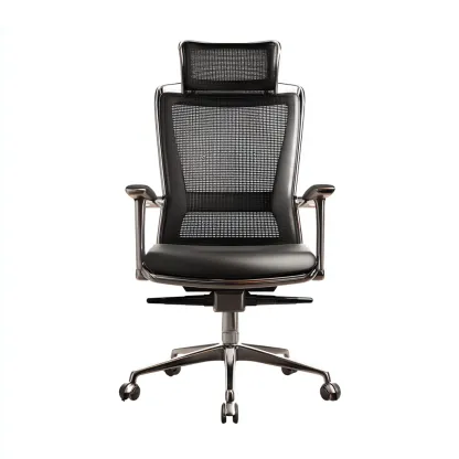 Chaise de bureau maille 69x67x124 cm - noir - pour espace de travail - style ergonomique-Designena