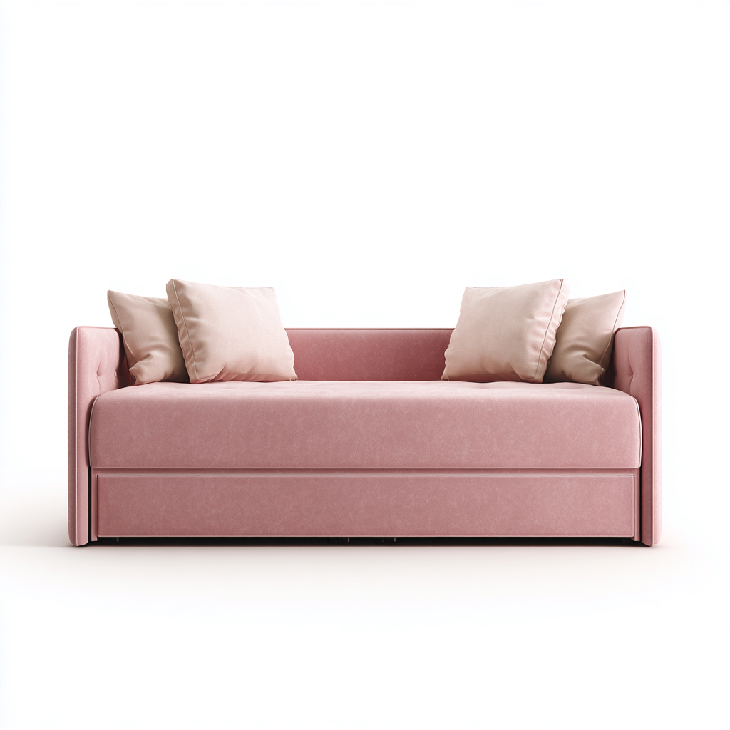 Canape lit en tissu 190x90x78 cm - rose - pour chambre - design moderne-Designena
