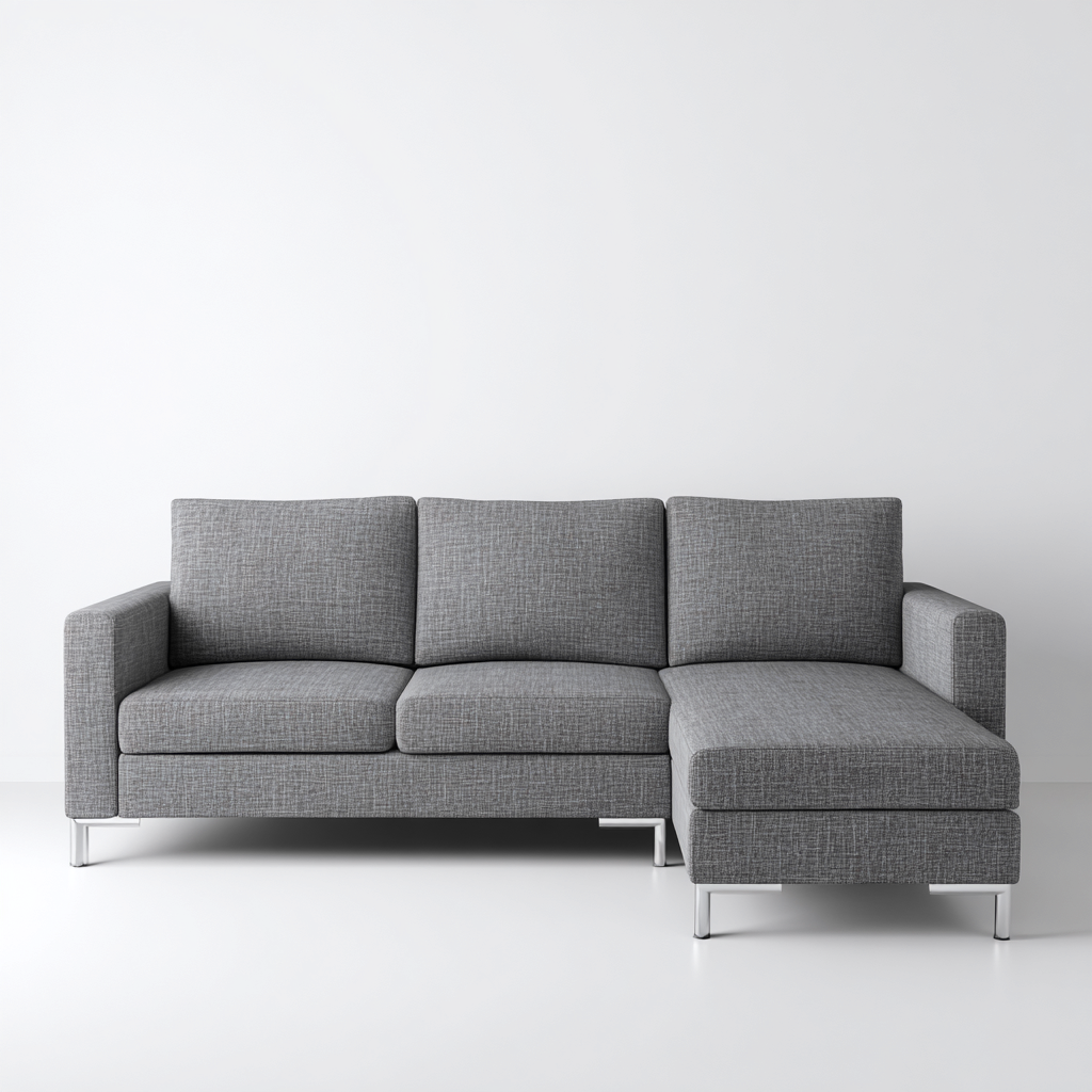 Canapé d'angle tissu 260x160x85 cm - gris - pour salon - style moderne-Designena