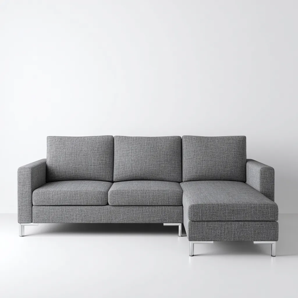 Canapé d'angle tissu 260x160x85 cm - gris - pour salon - style moderne-Designena