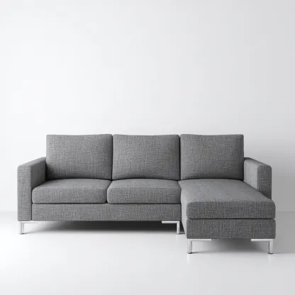 Canapé d'angle tissu 260x160x85 cm - gris - pour salon - style moderne-Designena