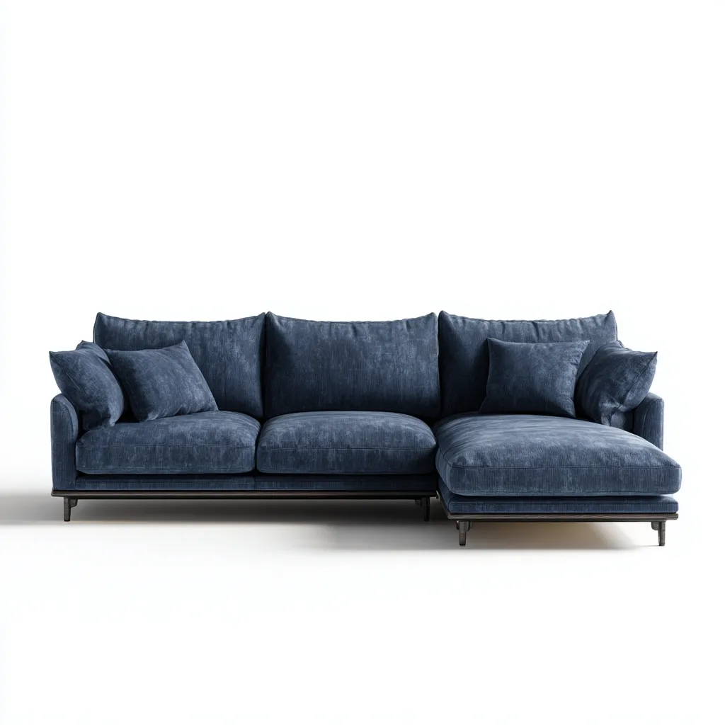 Canapé d'angle tissu 290x175x88 cm - bleu - pour salon - style moderne-Designena