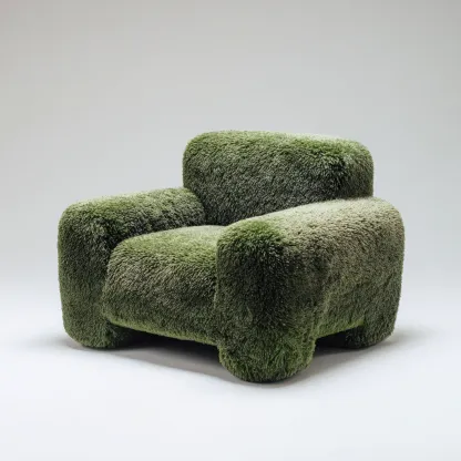 Fauteuil avec accoudoirs tissu 85x78x72 cm - vert - design ludique moderne pour salon-Designena