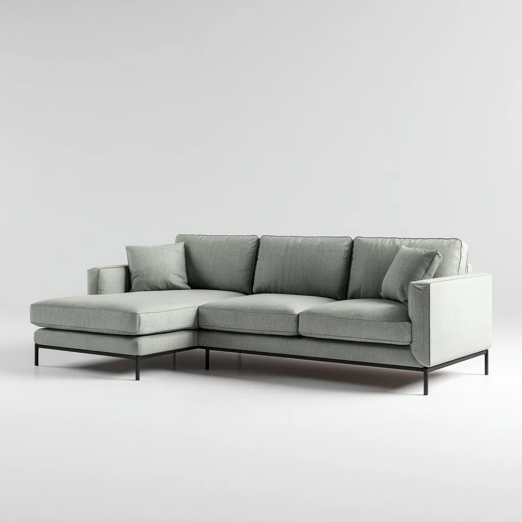 Canapé d'angle tissu 272x164x84 cm - gris vert - pour salon - style moderne-Designena