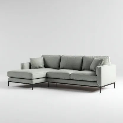 Canapé d'angle tissu 272x164x84 cm - gris vert - pour salon - style moderne-Designena