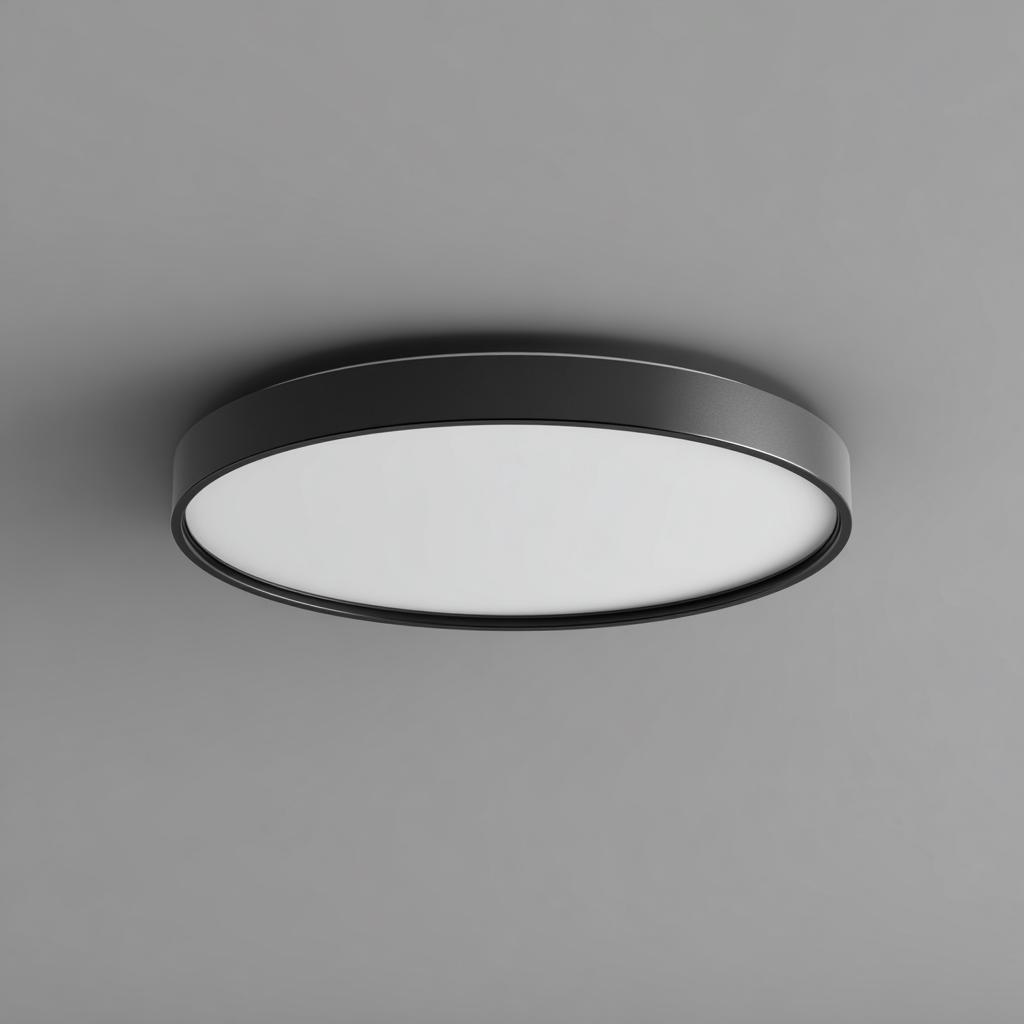 Plafonnier métal 30x30x5 cm - noir - blanc - pour salon - design moderne-Designena