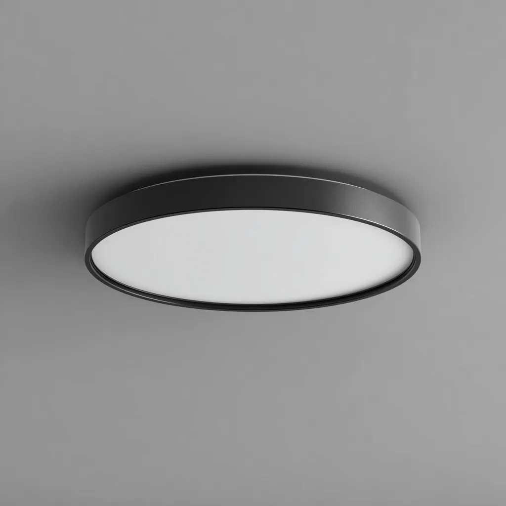 Plafonnier métal 30x30x5 cm - noir - blanc - pour salon - design moderne-Designena