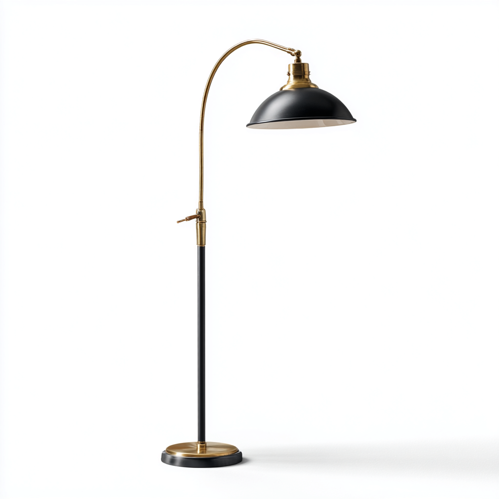 Lampadaire métal 32x26x165 cm noir adapté au salon style moderne-Designena