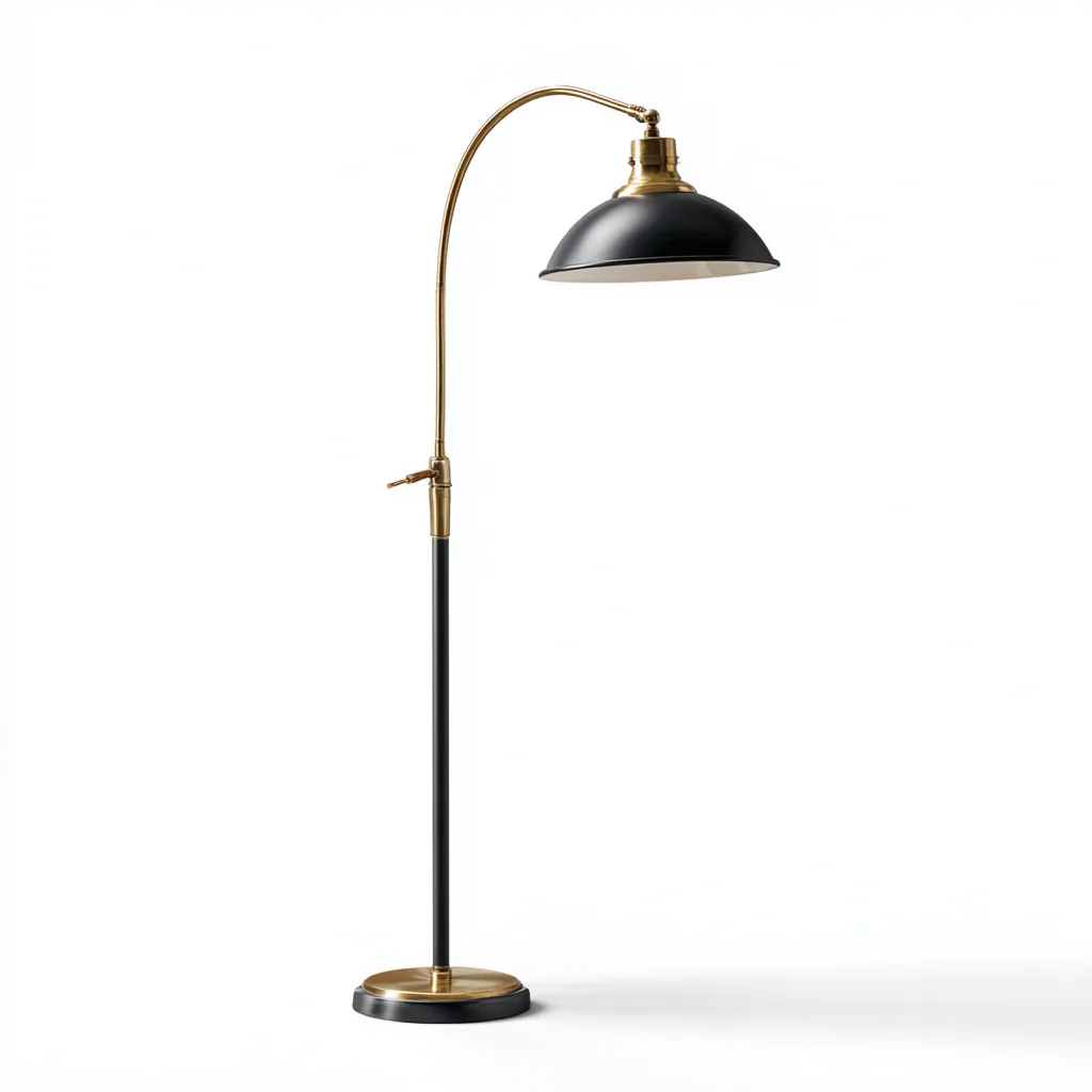 Lampadaire métal 32x26x165 cm noir adapté au salon style moderne-Designena