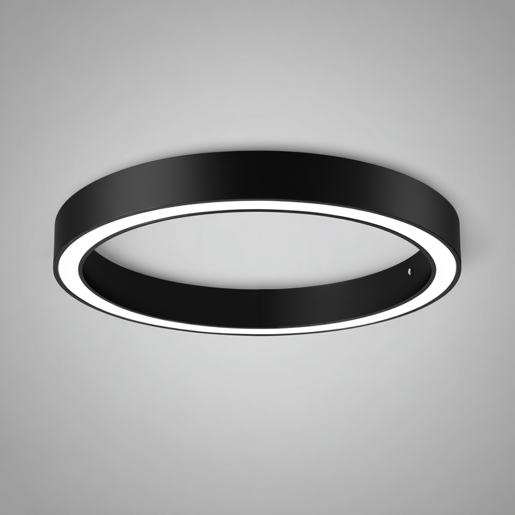 Plafonnier métal 40x40x6 cm - noir - blanc - pour salon - design moderne-Designena