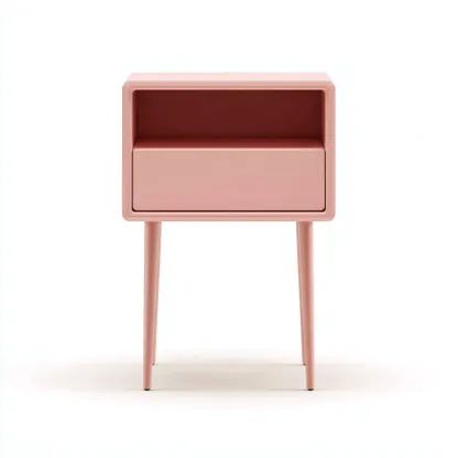 Table de chevet bois 44x38x55 cm rose adaptée à la chambre style moderne-Designena