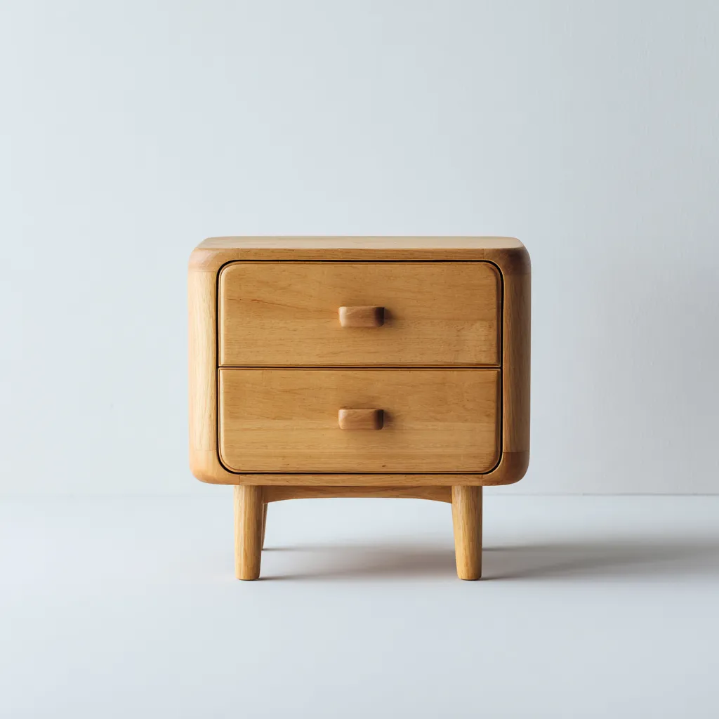 Table de chevet bois 45x35x50 cm bois naturel adaptée à la chambre style moderne-Designena