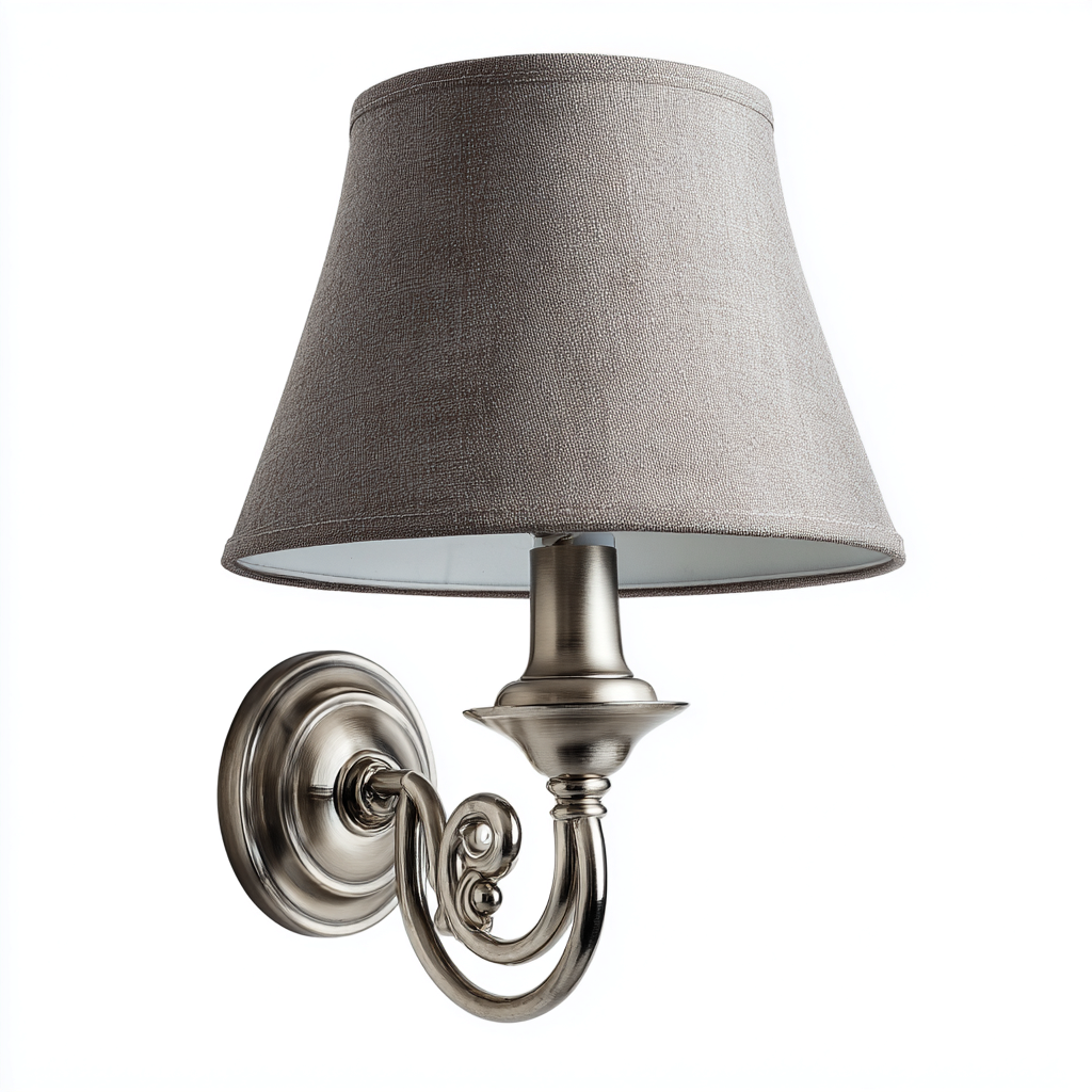 Applique murale metal - tissu 18x24x30 cm - argent - style classique - pour interieur-Designena