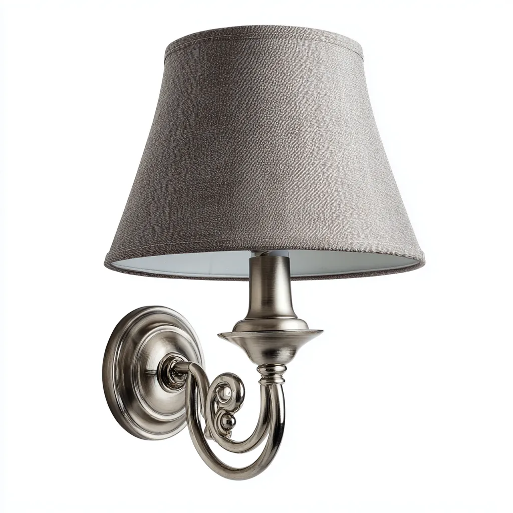 Applique murale metal - tissu 18x24x30 cm - argent - style classique - pour interieur-Designena