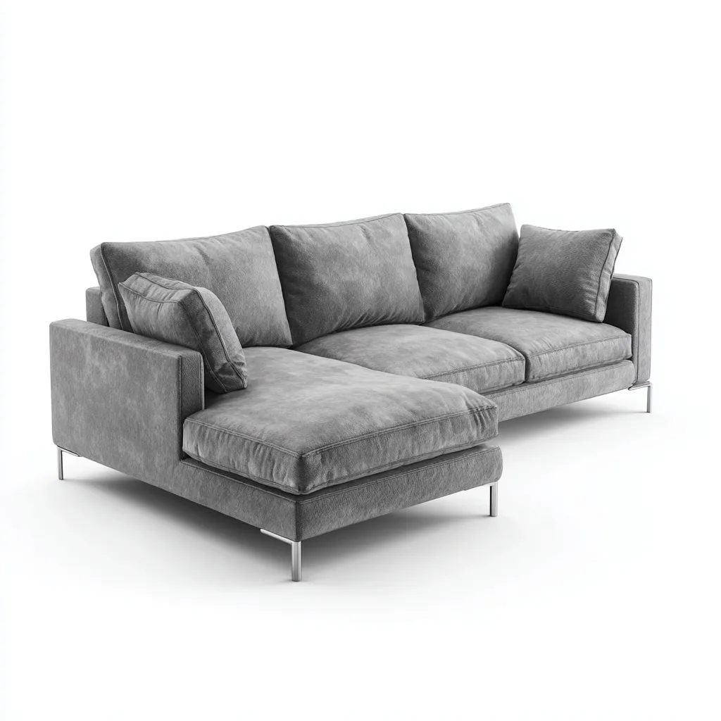 Canapé d'angle tissu 270x165x86 cm - gris - pour salon - style moderne-Designena