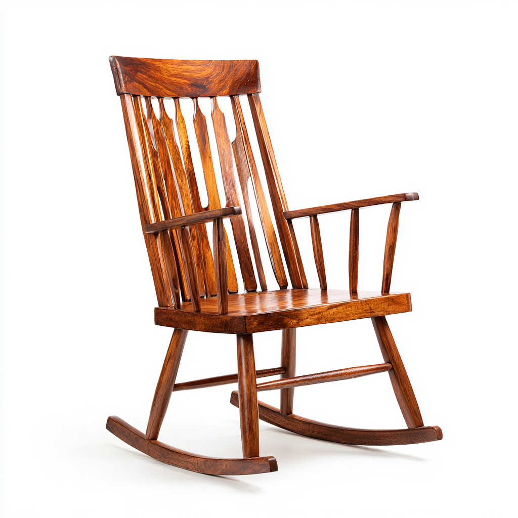 Fauteuil à bascule bois 95x68x120 cm - bois - pour salon - style classique-Designena