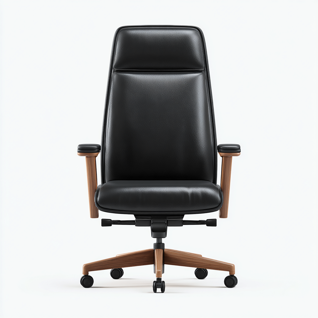 Chaise de bureau cuir véritable 71x70x125 cm - noir - pour espace de travail - style ergonomique-Designena