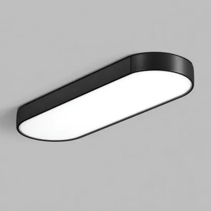 Plafonnier métal 55x20x5 cm noir adapté au salon style moderne-Designena