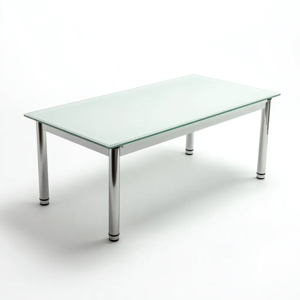 Table basse avec plateau en verre 115x60x45 cm - argent - adaptée au salon - style moderne-Designena