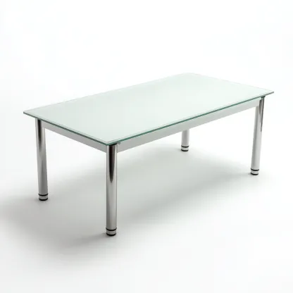 Table basse avec plateau en verre 115x60x45 cm - argent - adaptée au salon - style moderne-Designena