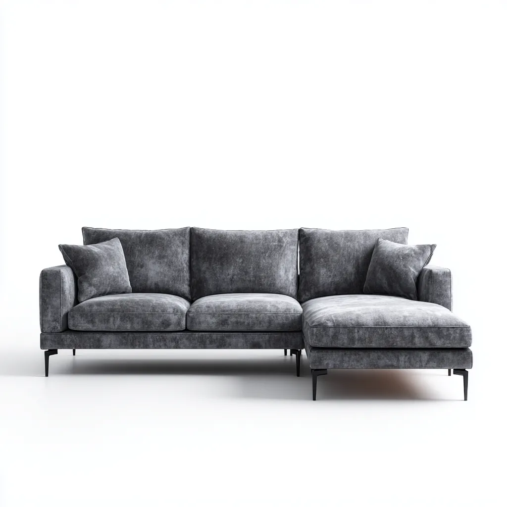 Canapé d'angle tissu 285x170x86 cm - gris - pour salon - style moderne-Designena