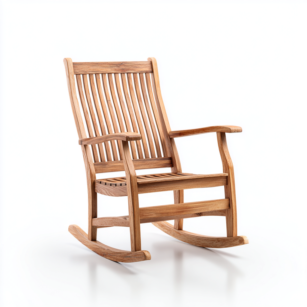 Fauteuil à bascule bois 94x69x116 cm - bois - pour salon - style classique-Designena