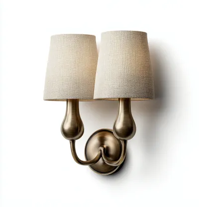 Applique murale metal - tissu 26x18x32 cm - or - style classique - pour interieur-Designena