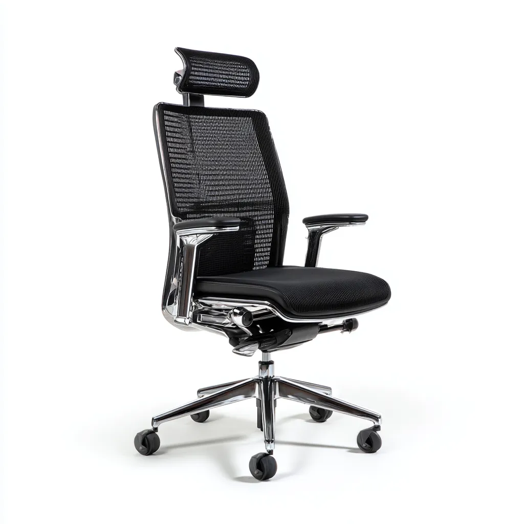 Chaise de bureau maille 69x67x124 cm - noir - pour espace de travail - style ergonomique-Designena
