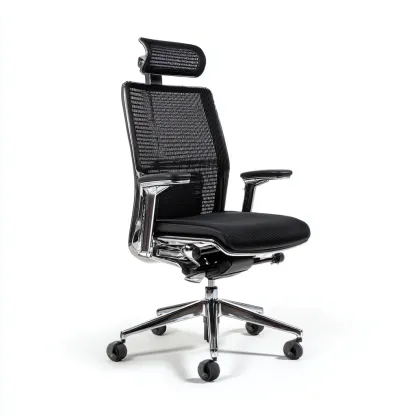 Chaise de bureau maille 69x67x124 cm - noir - pour espace de travail - style ergonomique-Designena