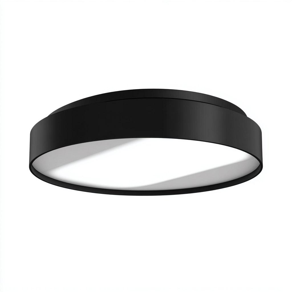 Plafonnier métal 32x32x5 cm - noir - blanc - pour salon - design moderne-Designena