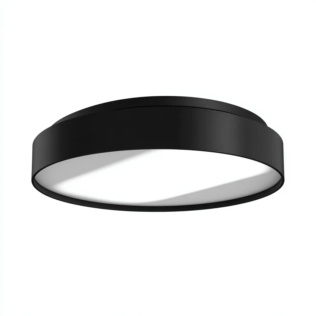 Plafonnier métal 32x32x5 cm - noir - blanc - pour salon - design moderne-Designena