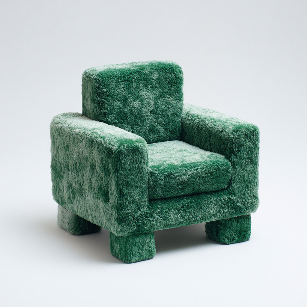 Fauteuil avec accoudoirs tissu 78x70x75 cm - vert - design moderne ludique pour salon-Designena