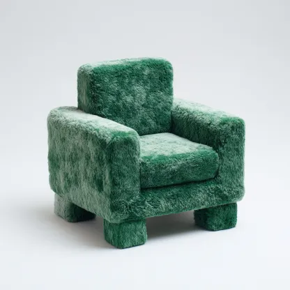 Fauteuil avec accoudoirs tissu 78x70x75 cm - vert - design moderne ludique pour salon-Designena