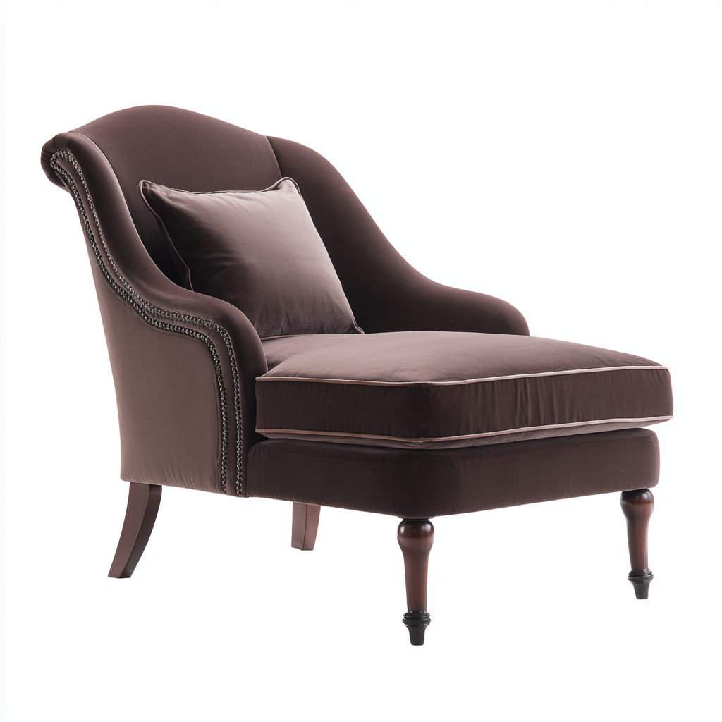 Chaise longue tissu 165x85x80 cm - marron - style classique pour salon-Designena