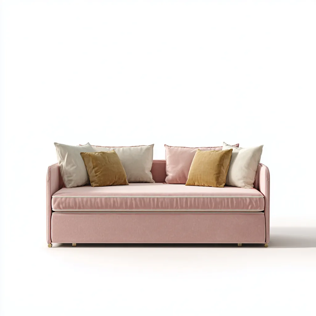 Canape lit en tissu 185x90x80 cm - rose - pour chambre - design moderne-Designena