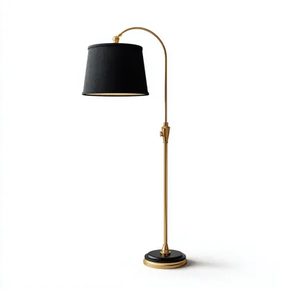 Lampadaire métal et tissu 34x27x165 cm noir adapté au salon style classique-Designena