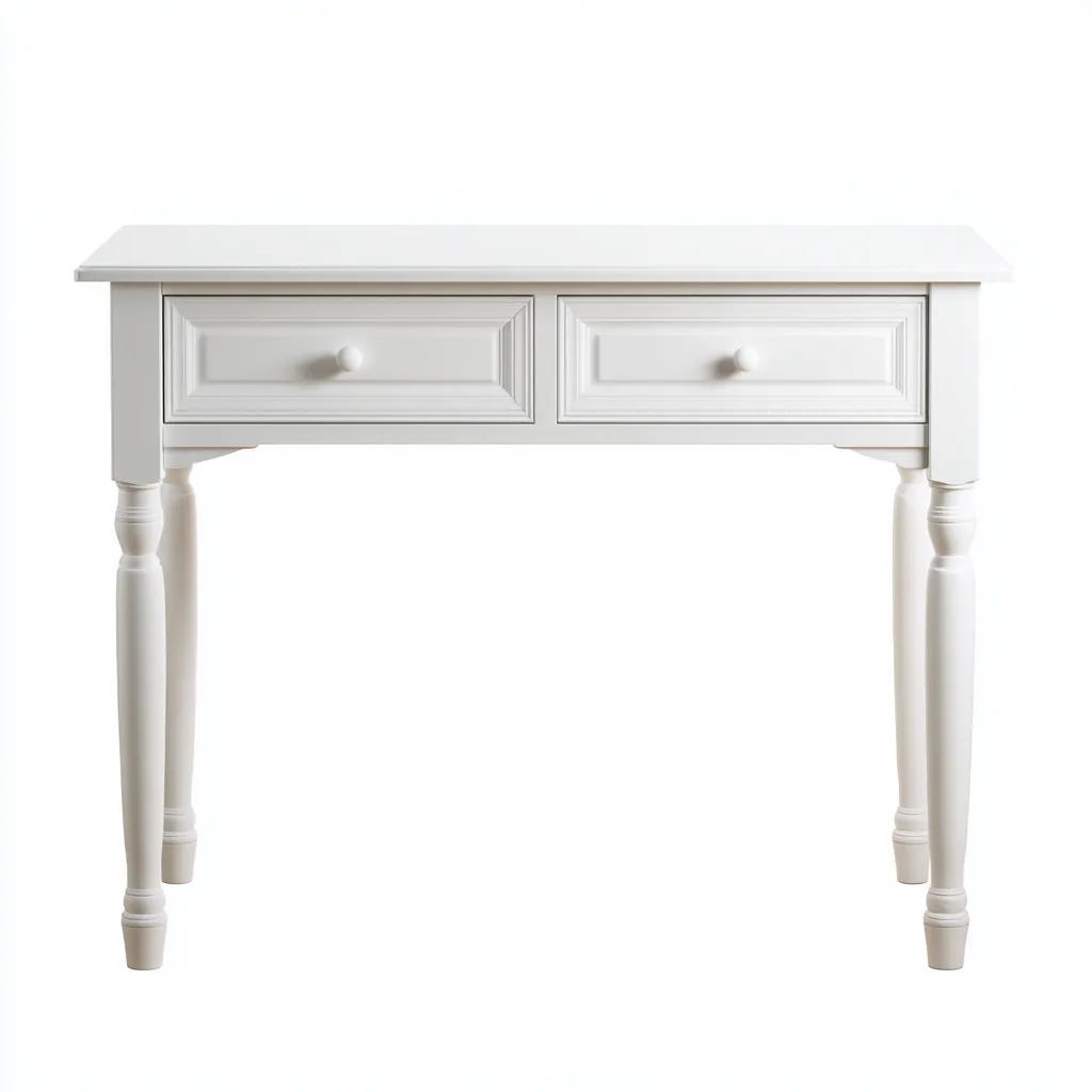 Bureau bois 100x45x75 cm - blanc - style classique pour espace de travail-Designena
