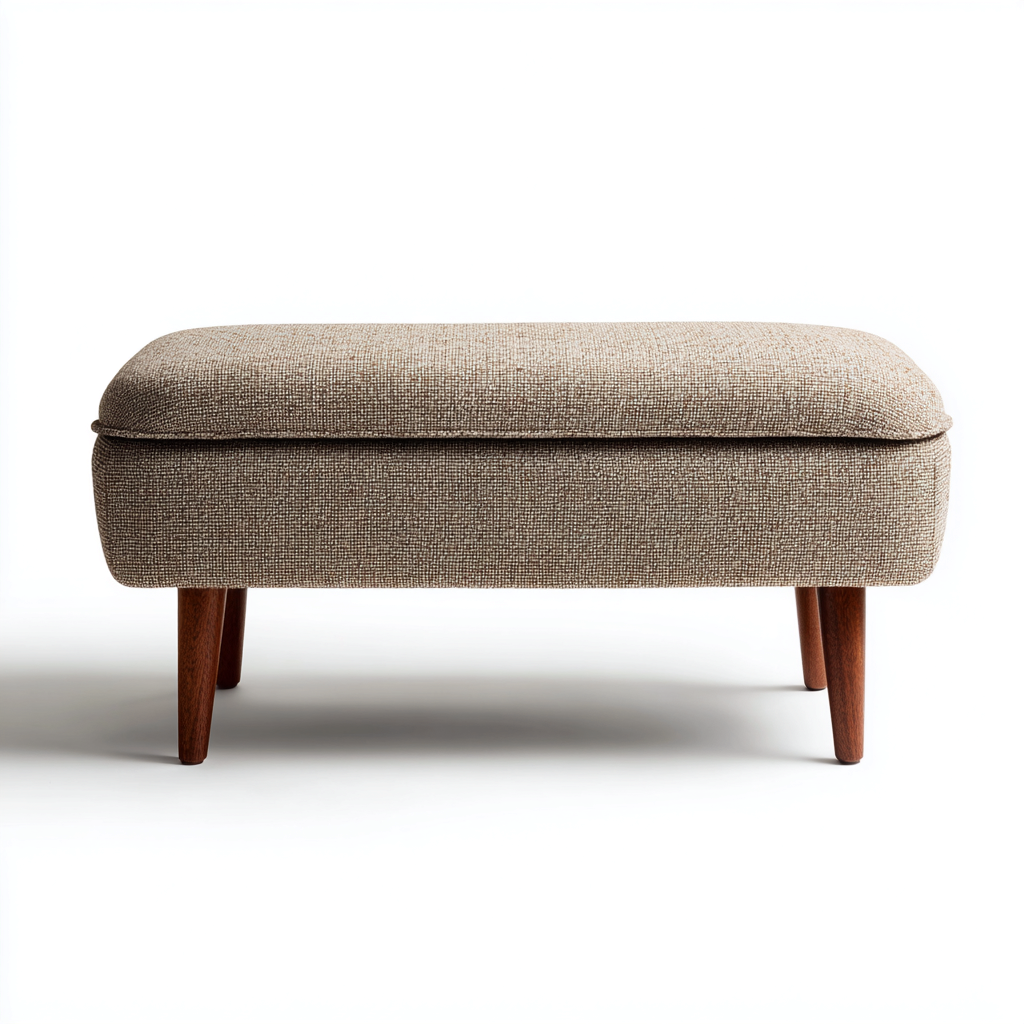 Banc de lit tissu 80x40x47 cm - brun - adapté à la chambre - assise rembourrée - design moderne-Designena