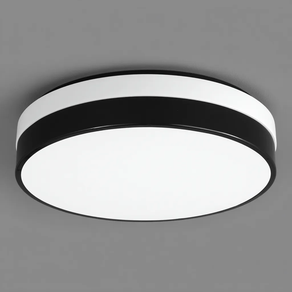 Plafonnier métal 32x32x7 cm - noir - blanc - pour salon - design moderne-Designena