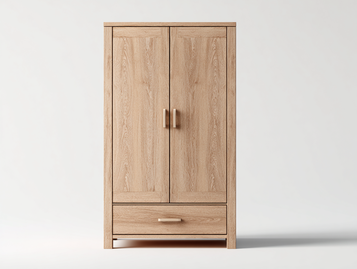 Armario de madera 88x52x186 cm - color roble claro - para dormitorio - diseño moderno