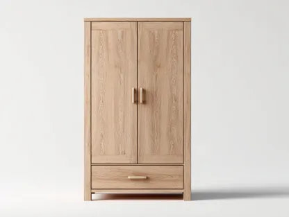Armario de madera 88x52x186 cm - color roble claro - para dormitorio - diseño moderno