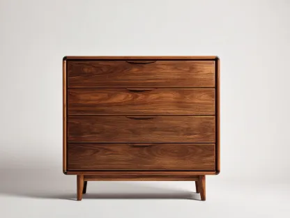 Cómoda de madera 110x45x95 cm - color nogal - para dormitorio - diseño moderno