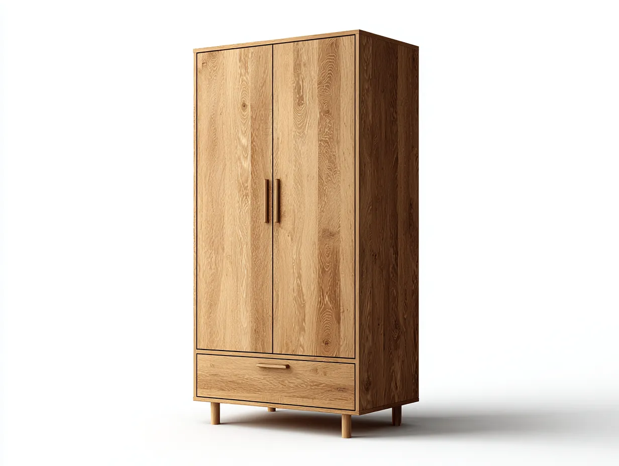 Armario de madera 90x50x185 cm - color roble - para dormitorio - diseño moderno