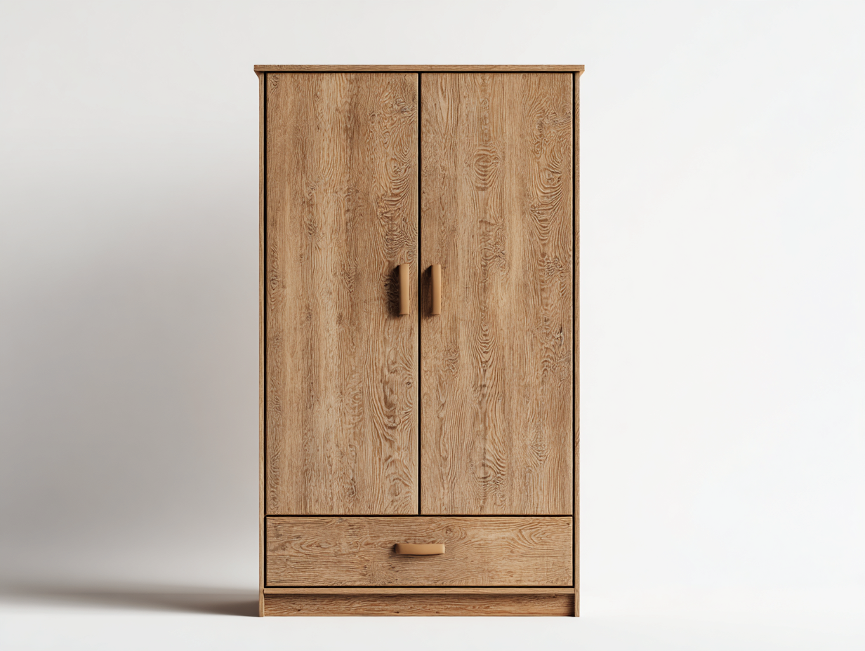 Armario - madera - 88x52x188 cm - color roble - para dormitorio - con espacio de almacenamiento